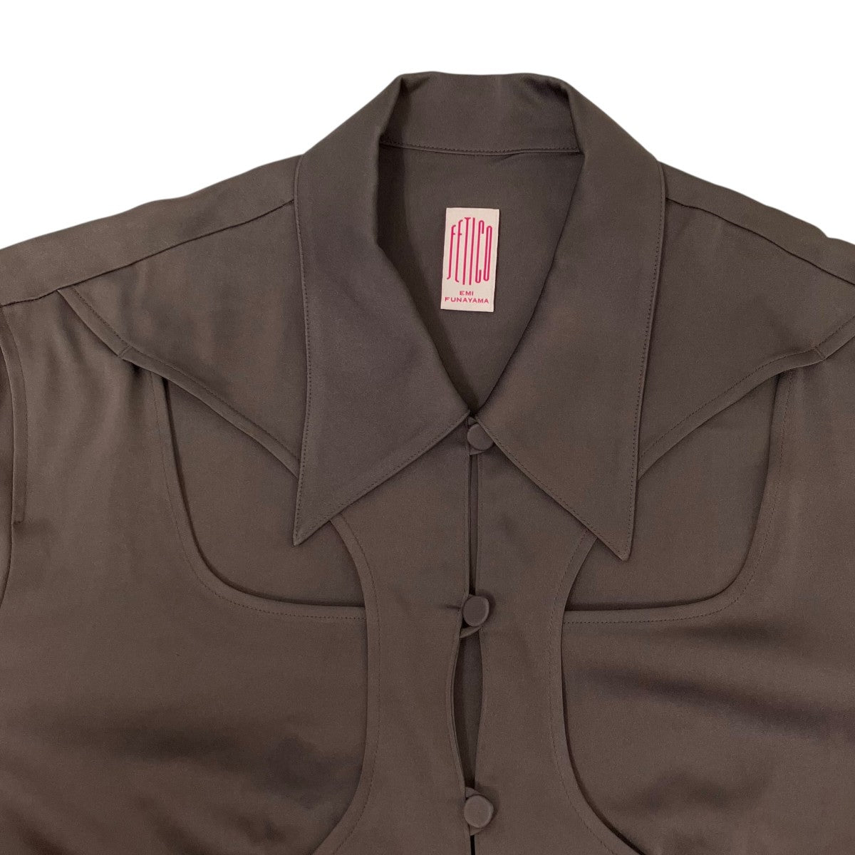 23SSCUTOUT SATIN SHIRT長袖シャツFTC232-0102