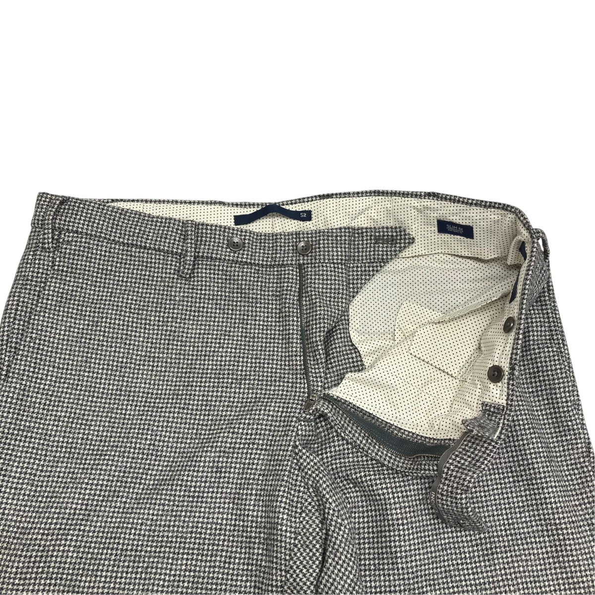 INCOTEX チェック ノープリーツ パンツスラックス1GWT30 古着・中古-4枚目のアイテム画像
