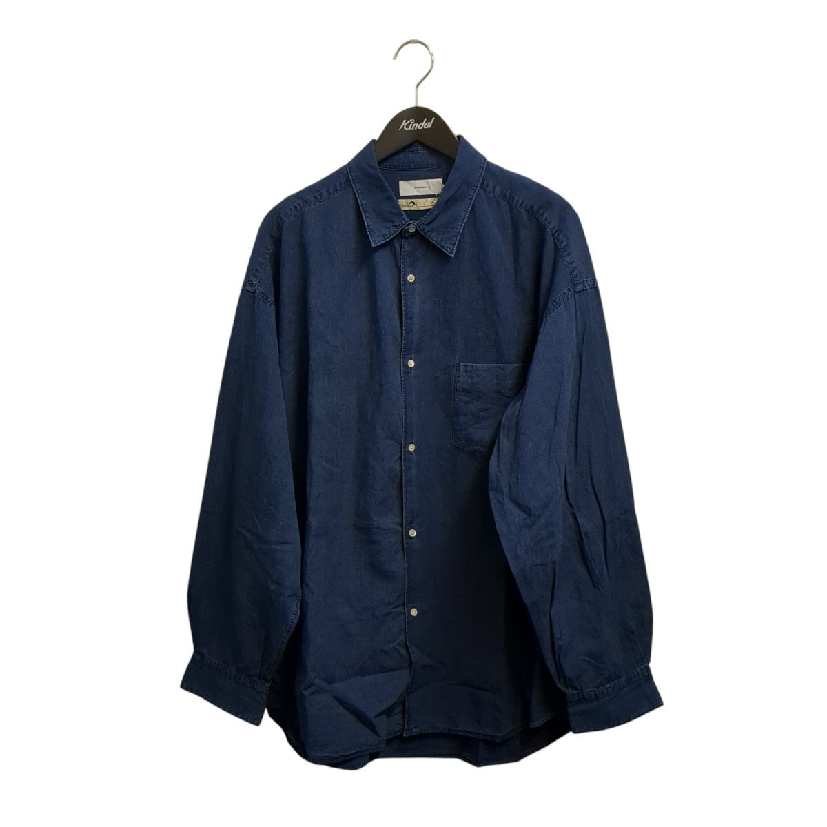 Graphpaper SIDOGRAS Indigo Poplin L／S Oversized Regular Collar ShirtTシャツGM252-50045 古着・中古-1枚目のアイテム画像