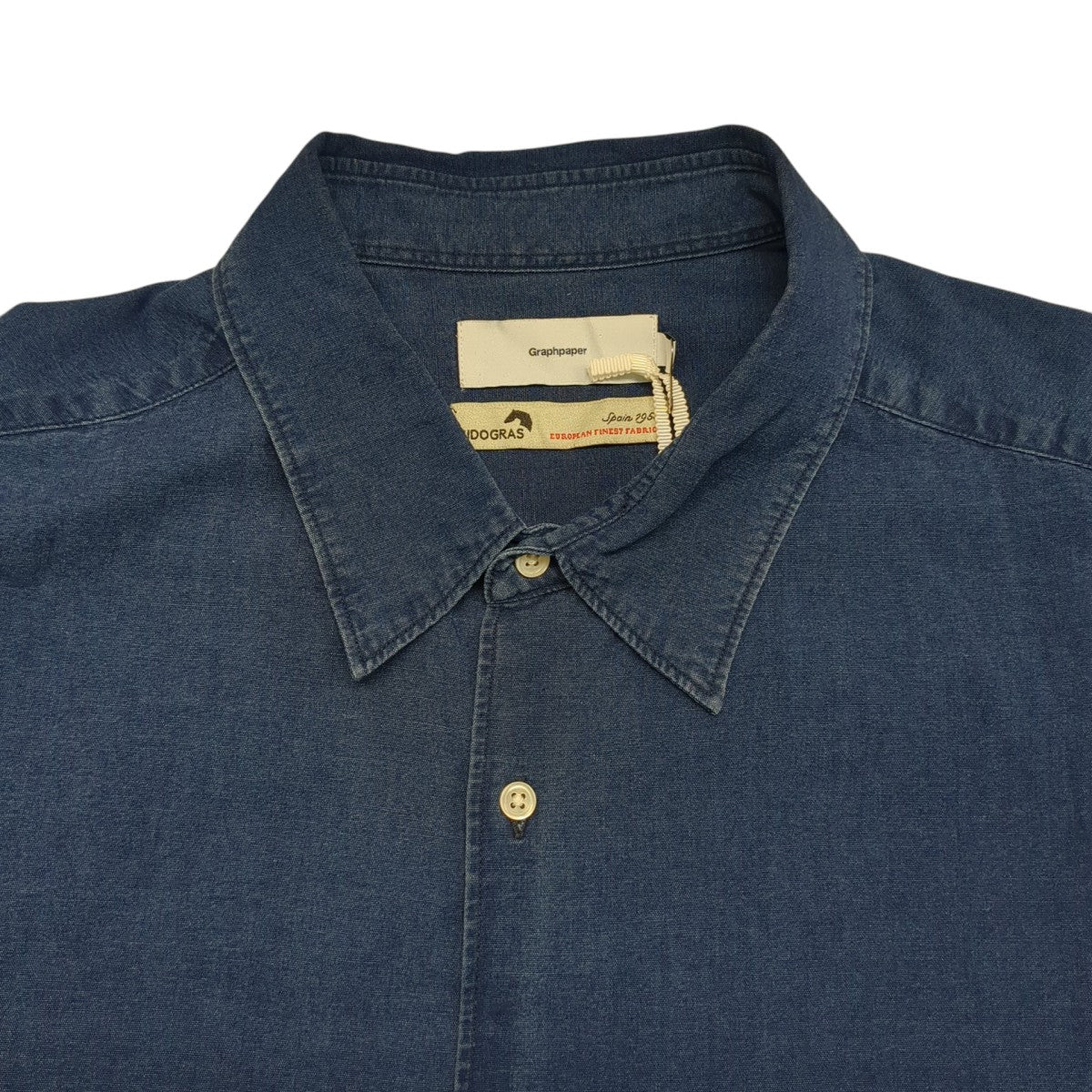 Graphpaper SIDOGRAS Indigo Poplin L／S Oversized Regular Collar ShirtTシャツGM252-50045 古着・中古-3枚目のアイテム画像