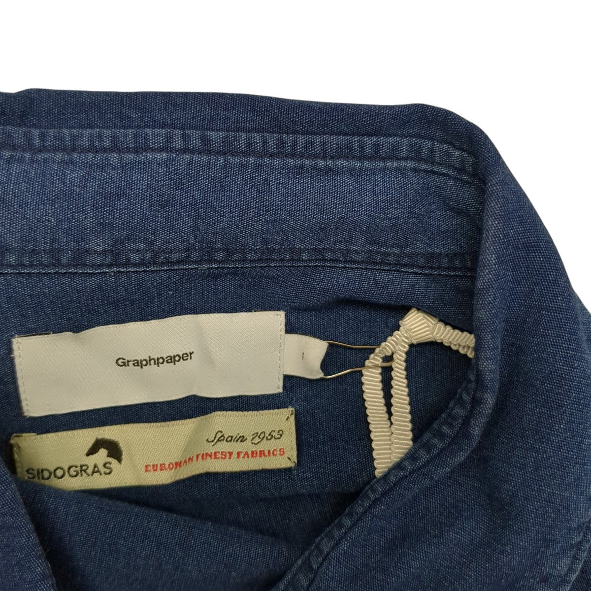 Graphpaper SIDOGRAS Indigo Poplin L／S Oversized Regular Collar ShirtTシャツGM252-50045 古着・中古-6枚目のアイテム画像