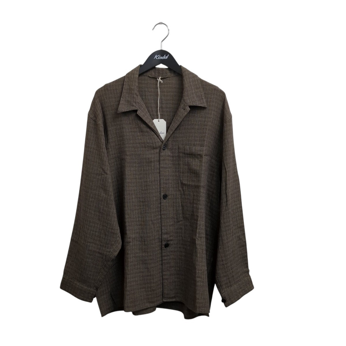 STEVEN ALAN コットンメッシュ チェック オープンカラー オーバー シャツ長袖シャツ8111-1-000007 古着・中古-1枚目のアイテム画像