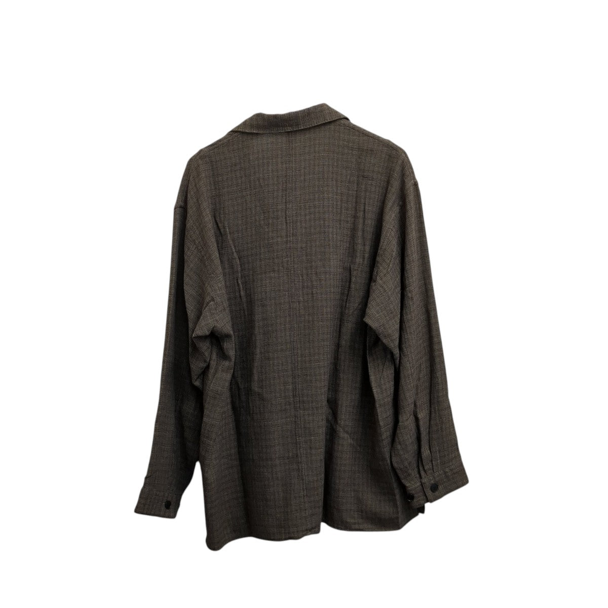 STEVEN ALAN コットンメッシュ チェック オープンカラー オーバー シャツ長袖シャツ8111-1-000007 古着・中古-2枚目のアイテム画像