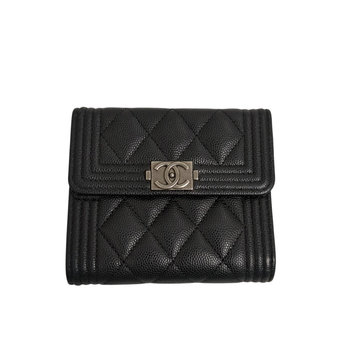 キャビアスキン BOYCHANELコンパクトウォレット