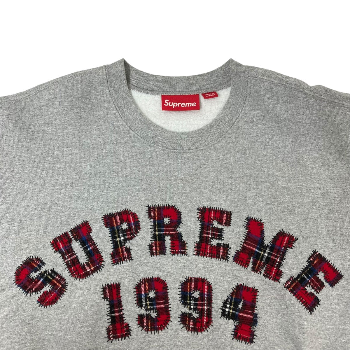 26SSPlaid Arc Crewneck Heather Greyスウェット