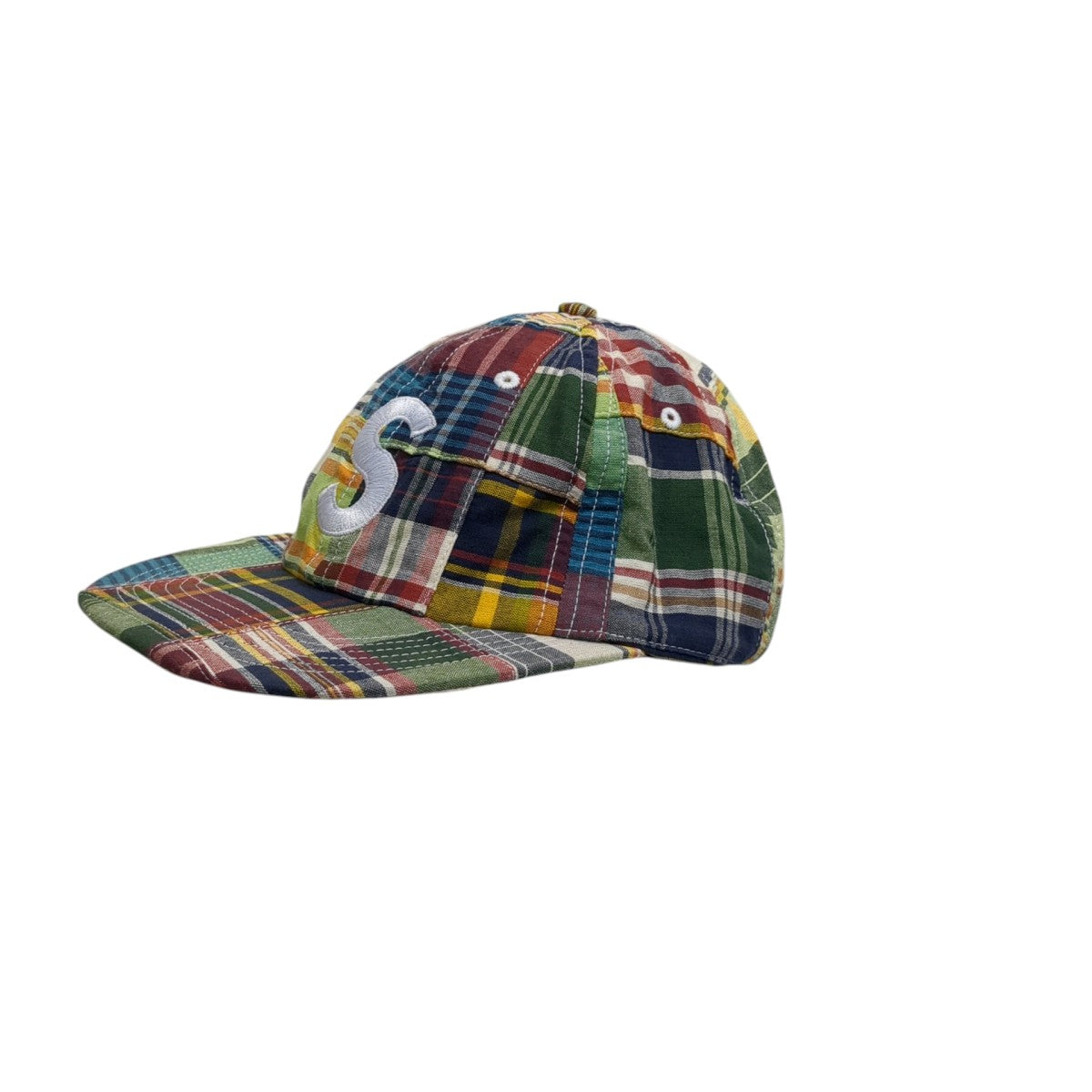 Supreme 19SSPatchwork Madras S Logo 6-Panelキャップ 古着・中古-1枚目のアイテム画像