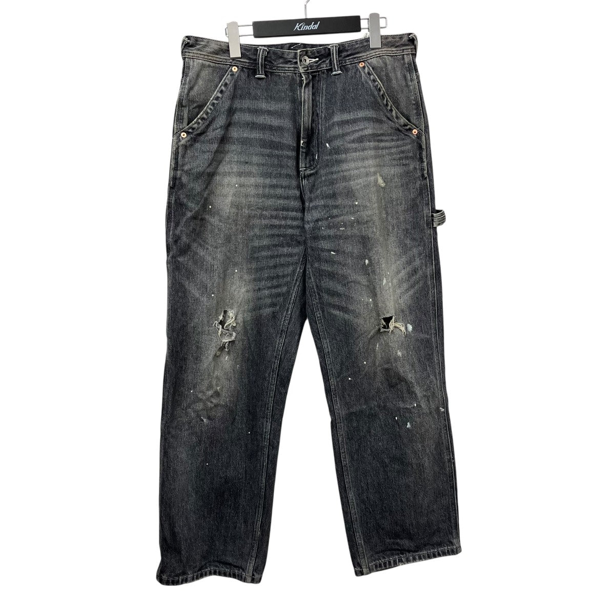 EVISU ウォッシュ＆ダメージ大黒プリントリラックスフィットジーンズデニムパンツ2EAEJM5JE6109RXDN 古着・中古-1枚目のアイテム画像