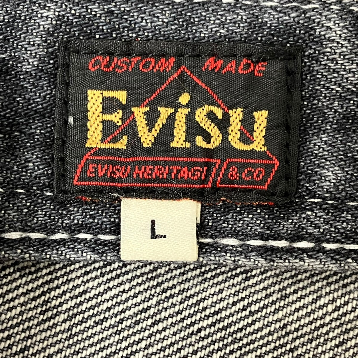 EVISU ウォッシュ＆ダメージ大黒プリントリラックスフィットジーンズデニムパンツ2EAEJM5JE6109RXDN 古着・中古-8枚目のアイテム画像