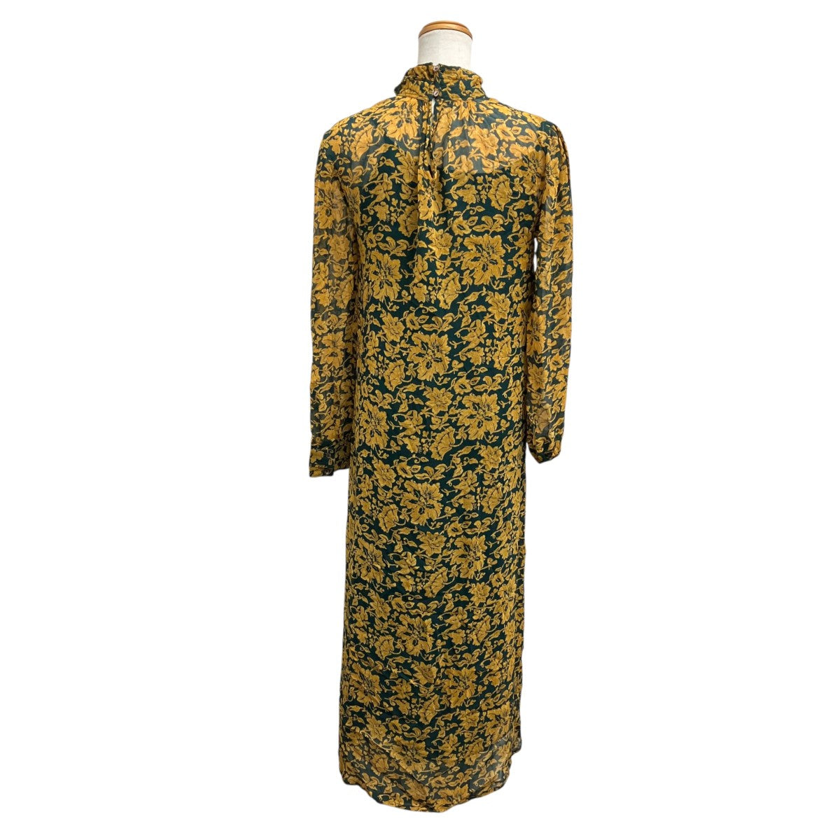Georgette Leaf Dress長袖ワンピース12020320