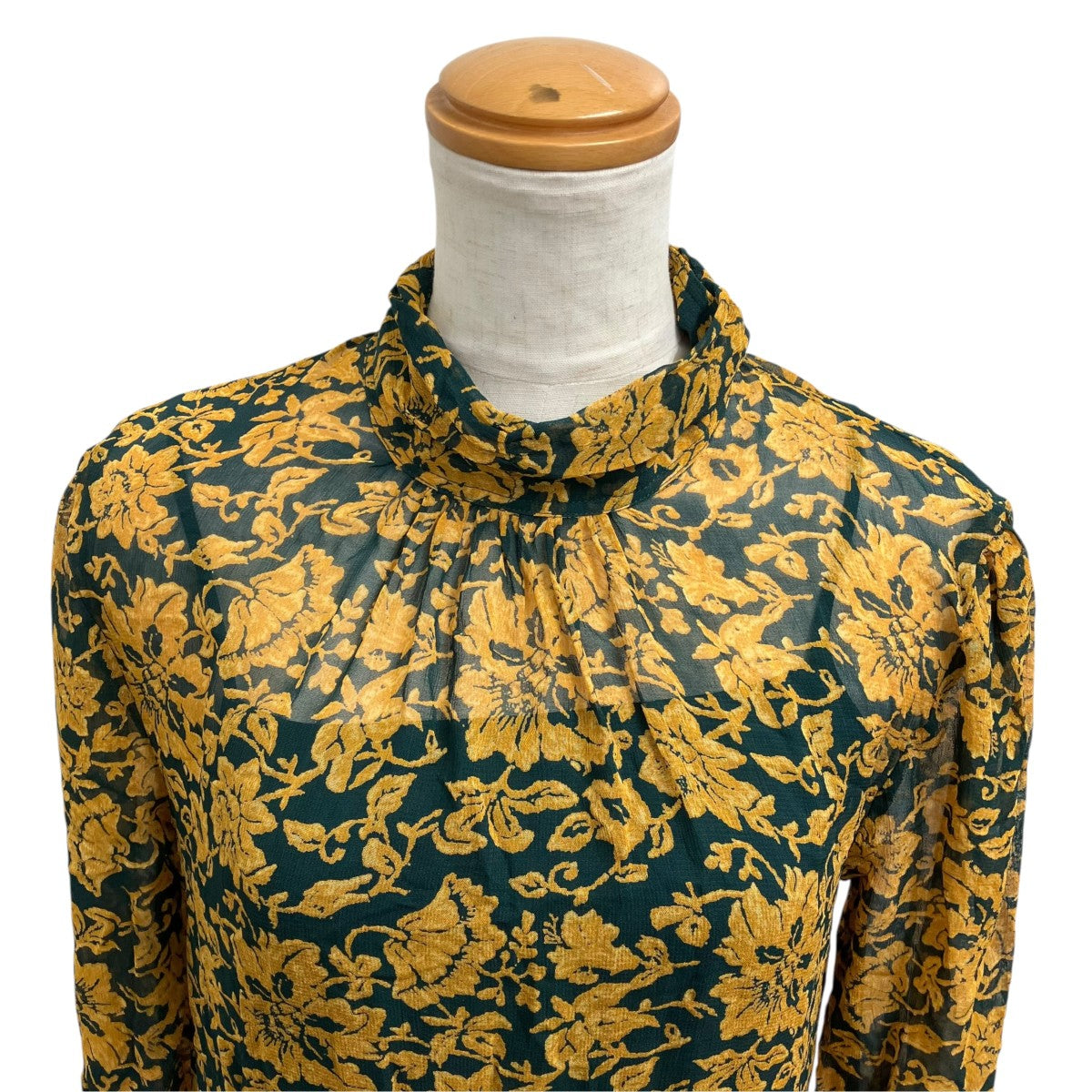 Georgette Leaf Dress長袖ワンピース12020320