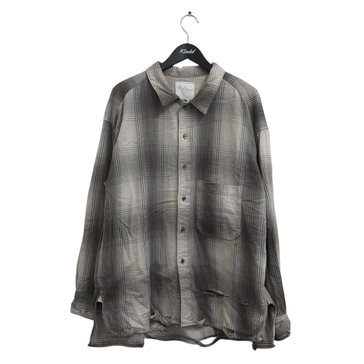 TシャツANC-SH21 DAMAGED FLANNEL CHECK SHIRT