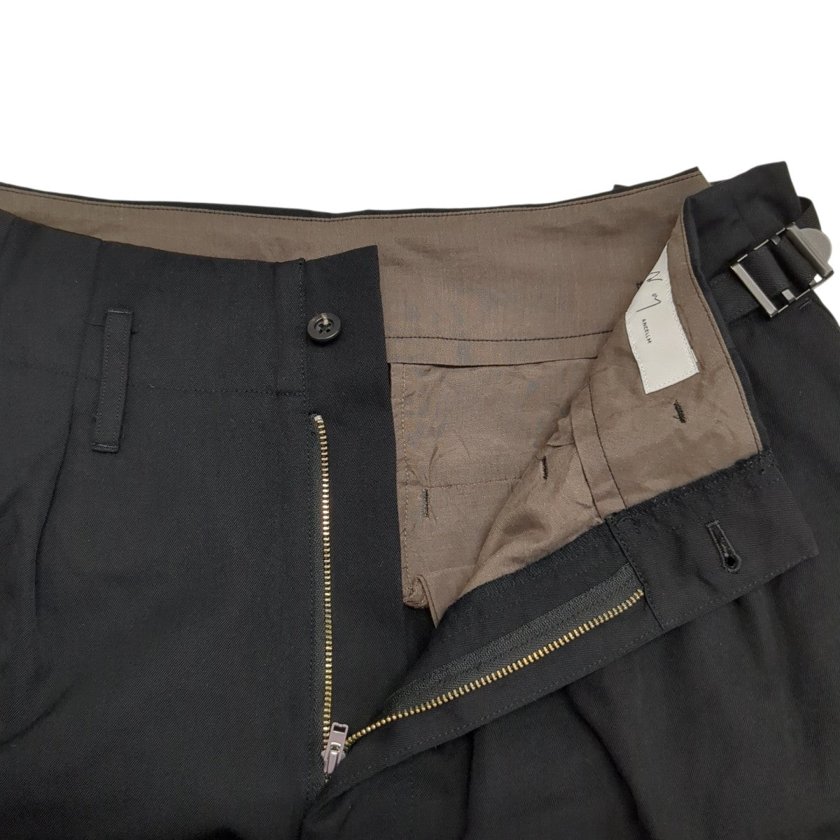 パンツANC-PT47-A WOOL DAMAGE WIDE SLACKS