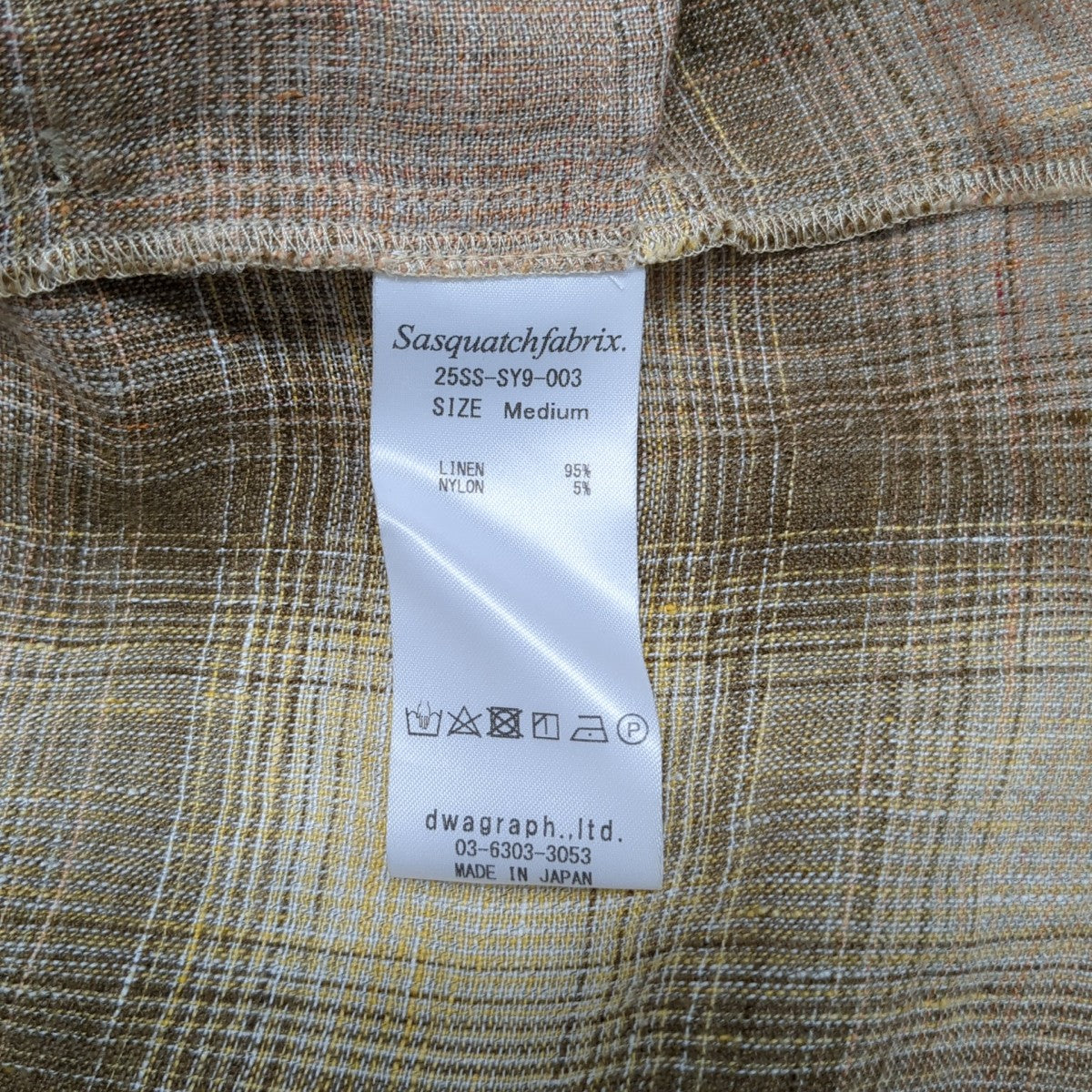25SSWA-NECK CHECK SHIRT長袖シャツ25SS-SY9-003