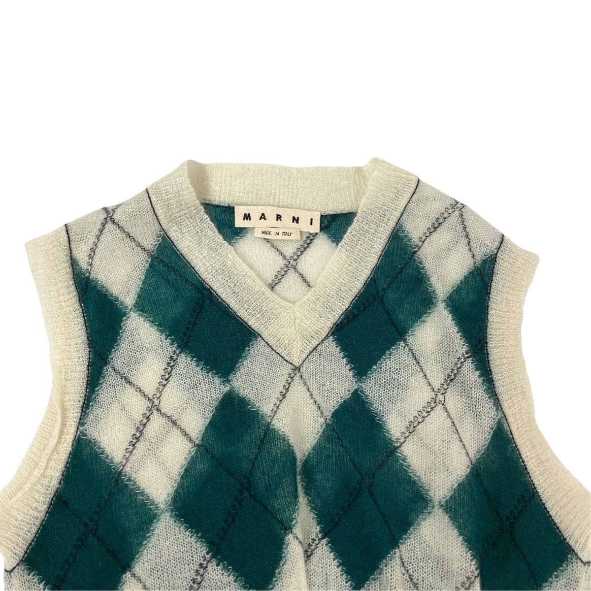 MARNI 18SSアーガイルモヘヤベストM05HA0125 古着・中古-3枚目のアイテム画像