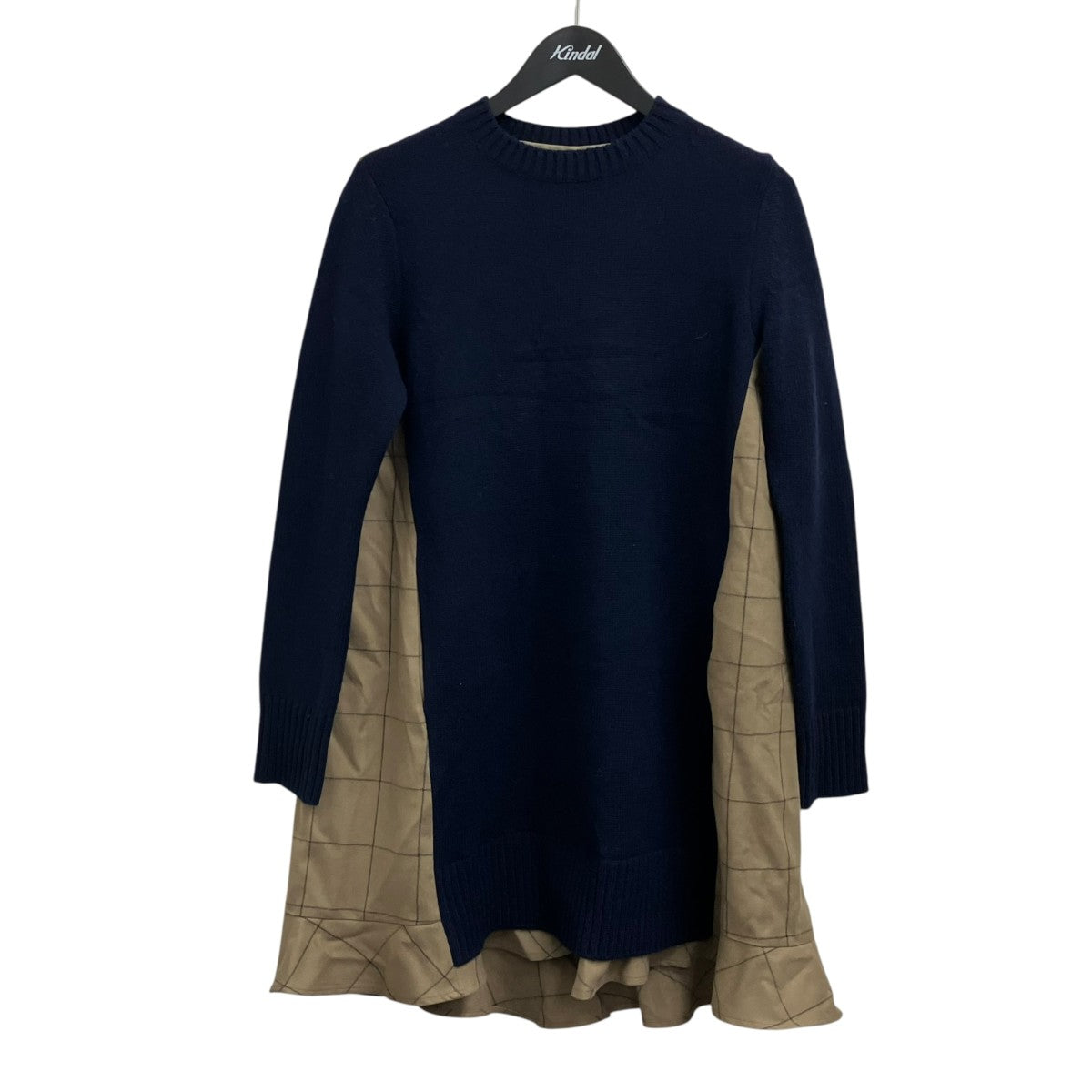 sacai(サカイ) 24AWWindowpane Knit Dressニットワンピース24-07576 24