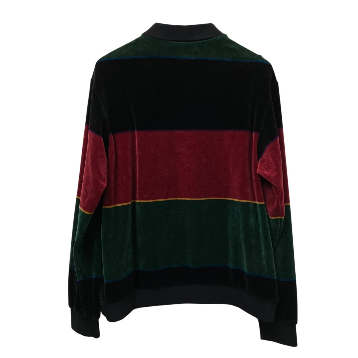 19AWStripe Velour L S Polo長袖ポロシャツ