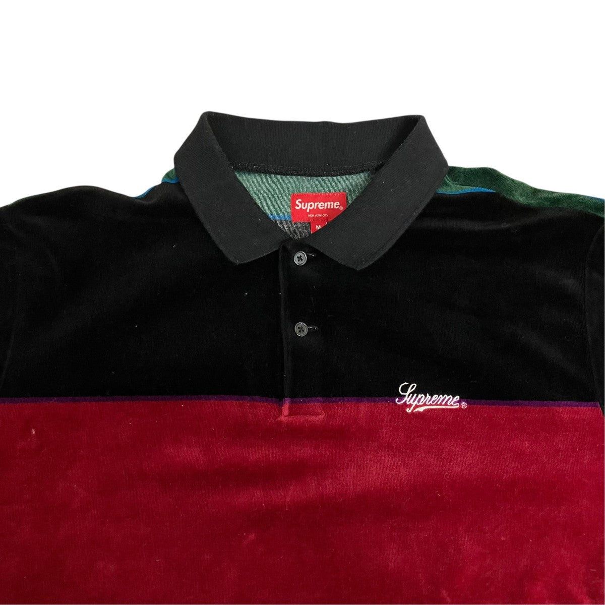 19AWStripe Velour L S Polo長袖ポロシャツ