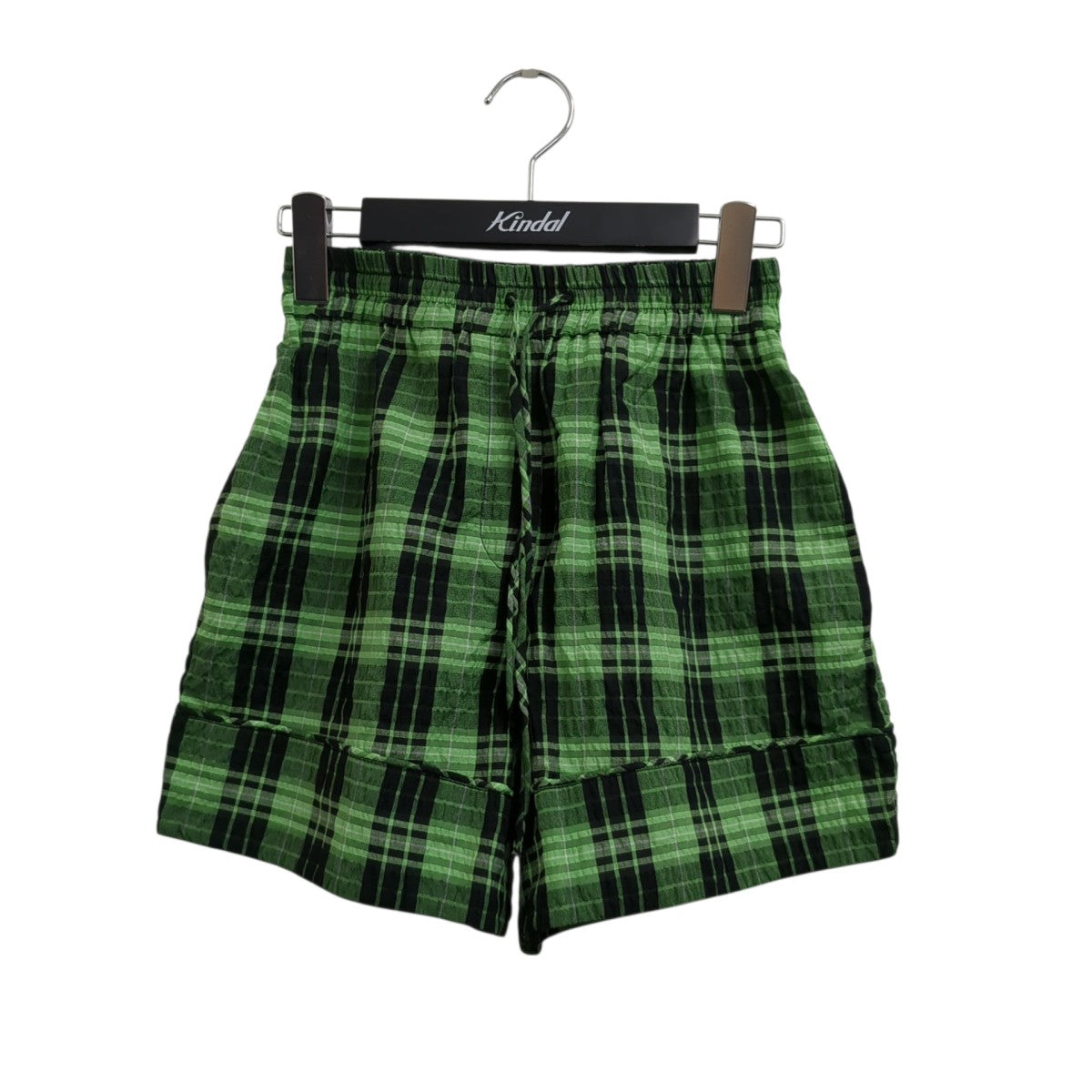 Ganni Shorts ＆ Bermuda Shorts Greenチェックパンツ6482 古着・中古-1枚目のアイテム画像