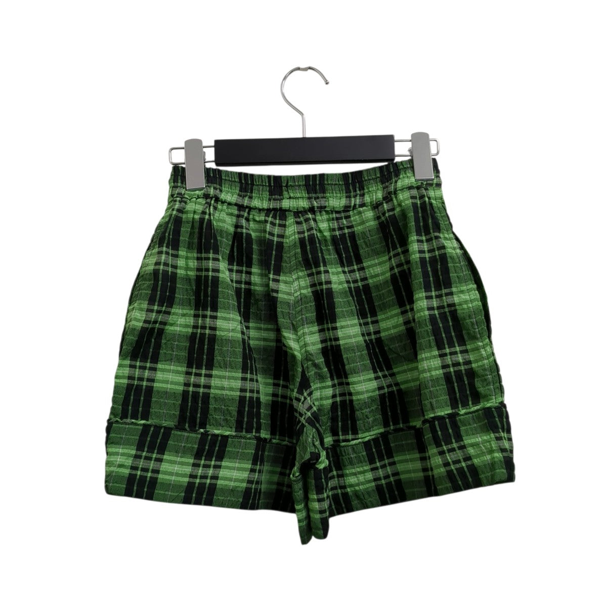 Ganni Shorts ＆ Bermuda Shorts Greenチェックパンツ6482 古着・中古-2枚目のアイテム画像