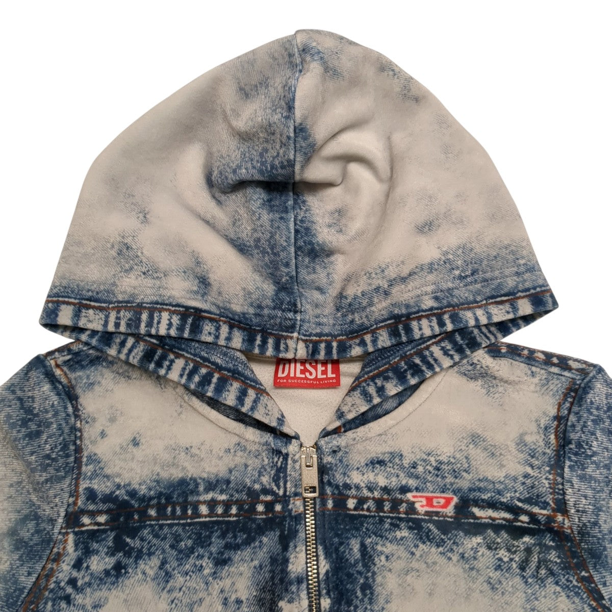 DIESEL F-BRIT Velour デニム転写パーカーパーカーOKHAN 古着・中古-4枚目のアイテム画像