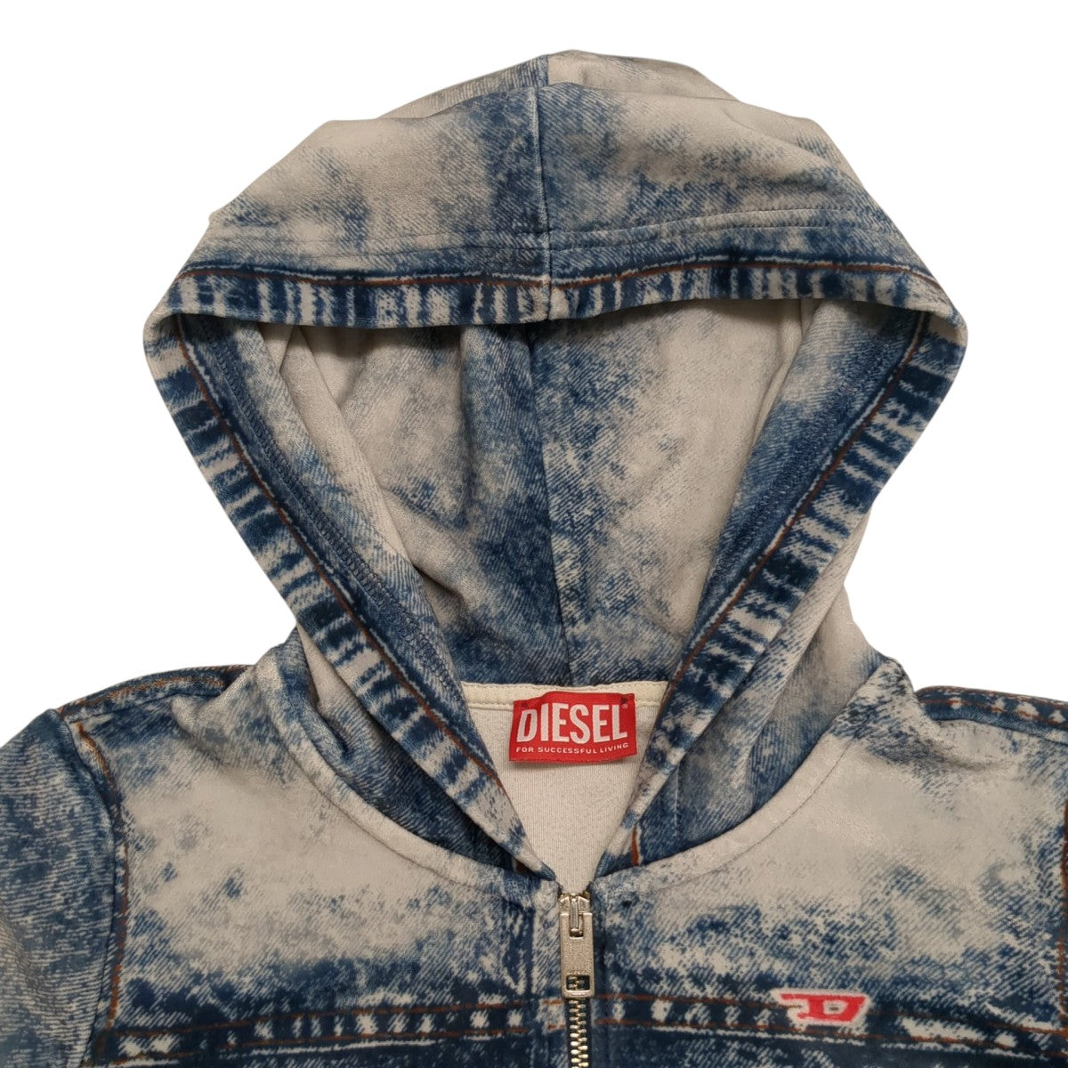 DIESEL F-BRIT Velour デニム転写パーカーパーカーOKHAN 古着・中古-5枚目のアイテム画像