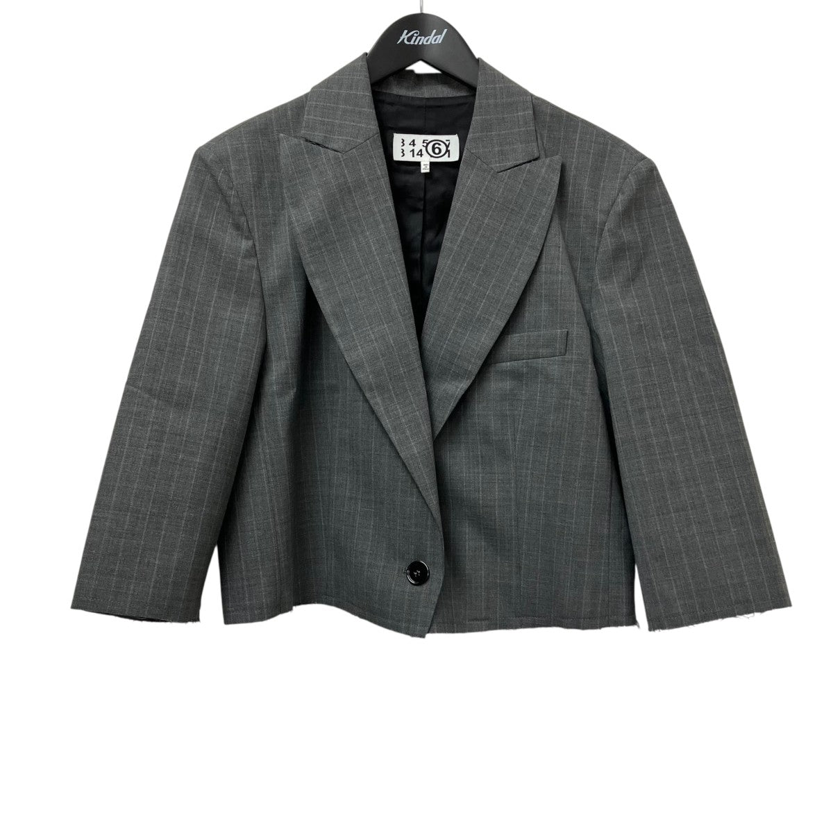 MM6 Maison Margiela Cropped Pinstriped Wool BlazerジャケットS62BN0036 古着・中古-1枚目のアイテム画像