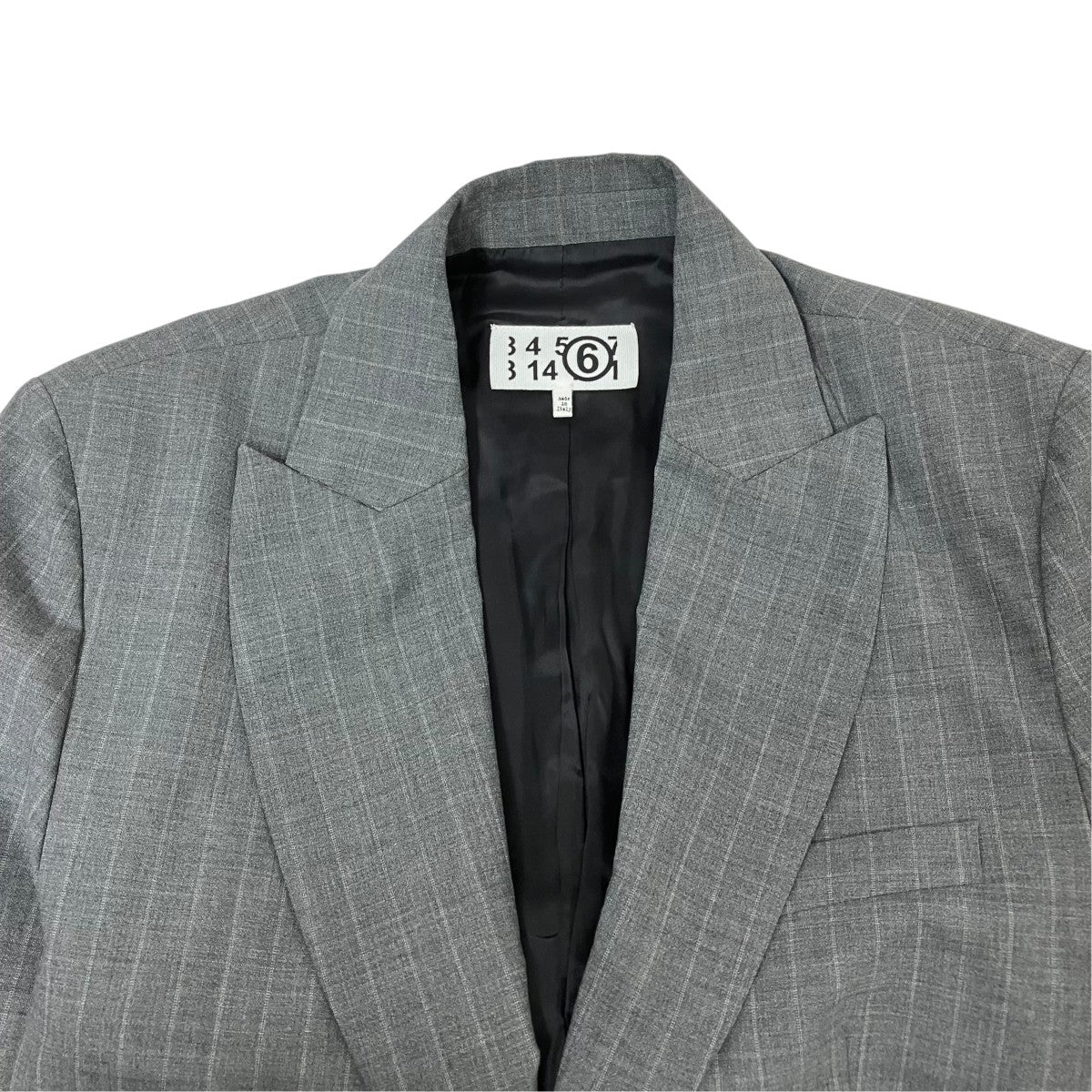MM6 Maison Margiela Cropped Pinstriped Wool BlazerジャケットS62BN0036 古着・中古-4枚目のアイテム画像