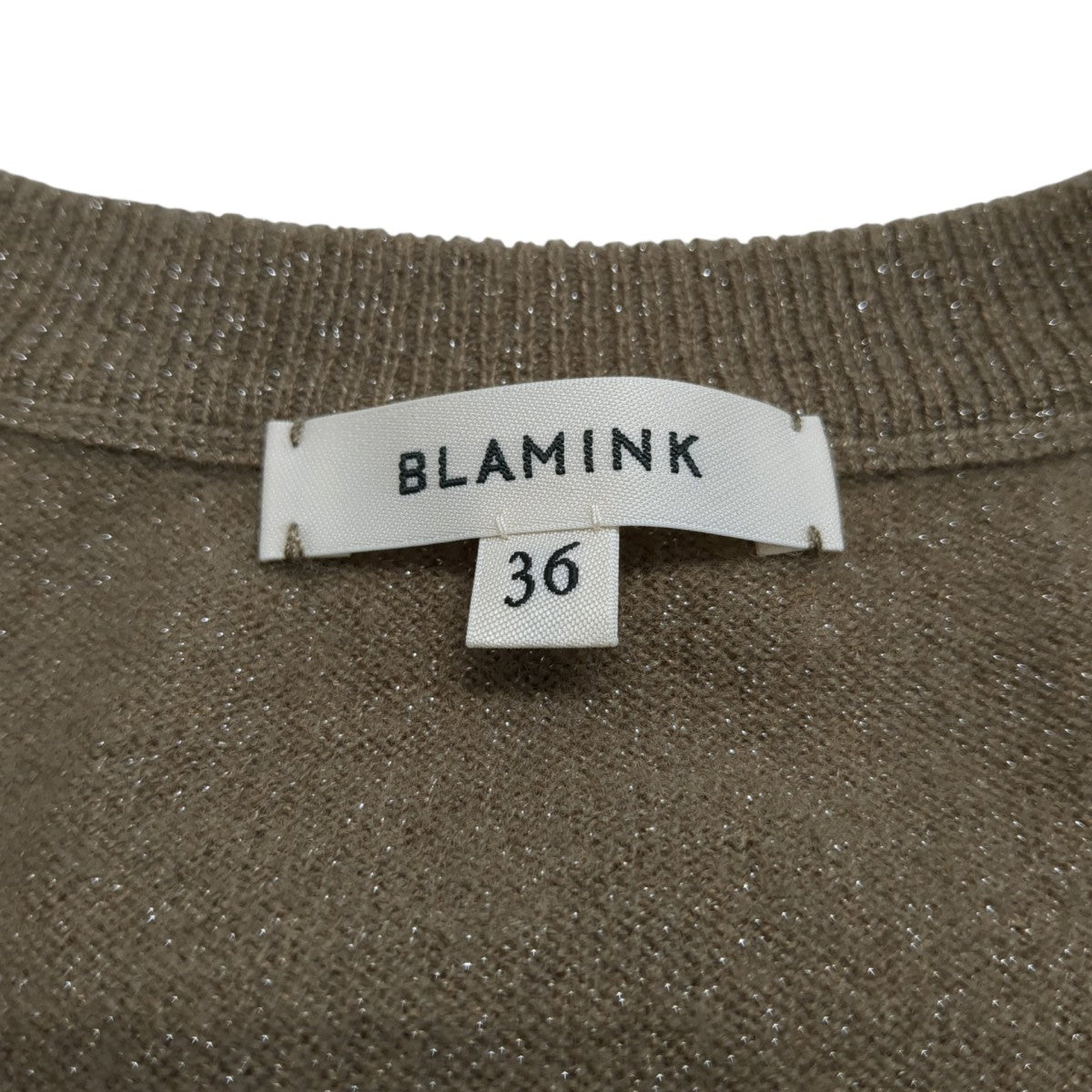 BLAMINK 12Gラメロングスリーブニットセーター7913-106-0314 古着・中古-6枚目のアイテム画像