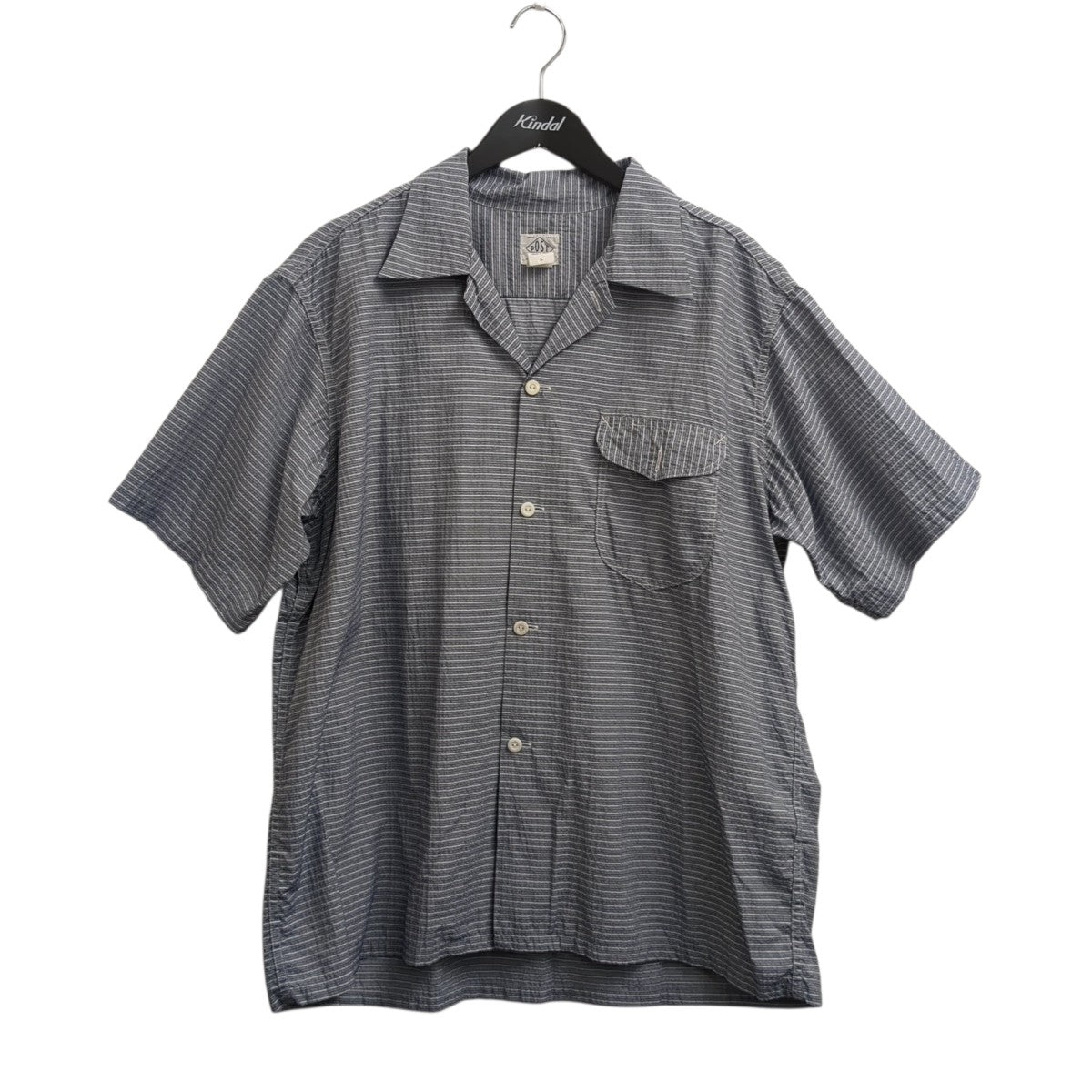 POST O’ALLS New Basic Shirtボーダー半袖シャツ1207B-HS1 古着・中古-1枚目のアイテム画像