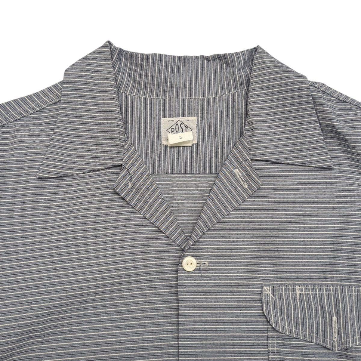 POST O’ALLS New Basic Shirtボーダー半袖シャツ1207B-HS1 古着・中古-3枚目のアイテム画像