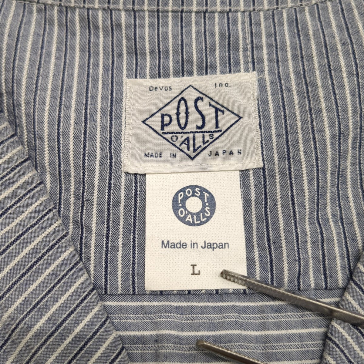 POST O’ALLS New Basic Shirtボーダー半袖シャツ1207B-HS1 古着・中古-6枚目のアイテム画像