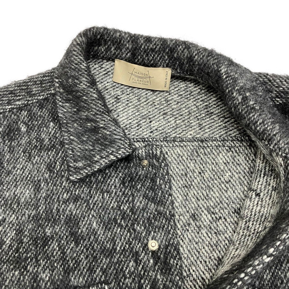 MAISON FLANEUR ウールシャツ18WMUSH320 TY261 古着・中古-4枚目のアイテム画像