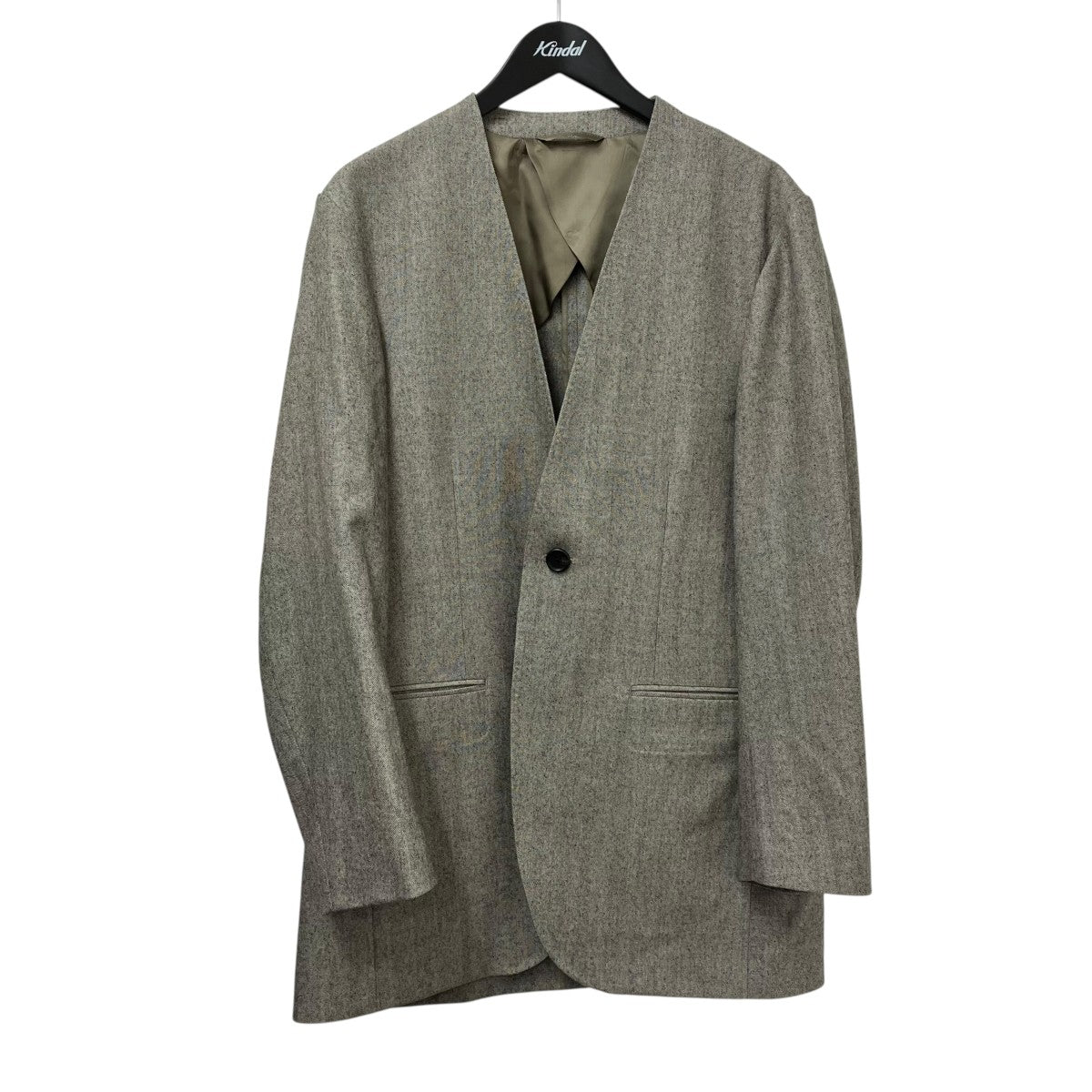 25AWNO COLLAR LONG JACKET   HOUNDSTOOTHノーカラージャケットRM252-035