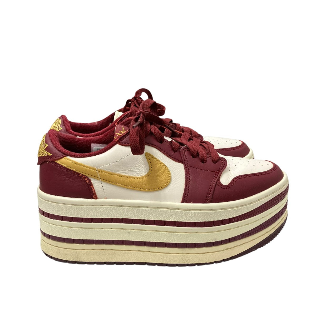 WMNS AIR JORDAN 1 TRIPLE STACK TEAM RED SANDED GOLD-PALE IVORY厚底スニーカーHV8288-600