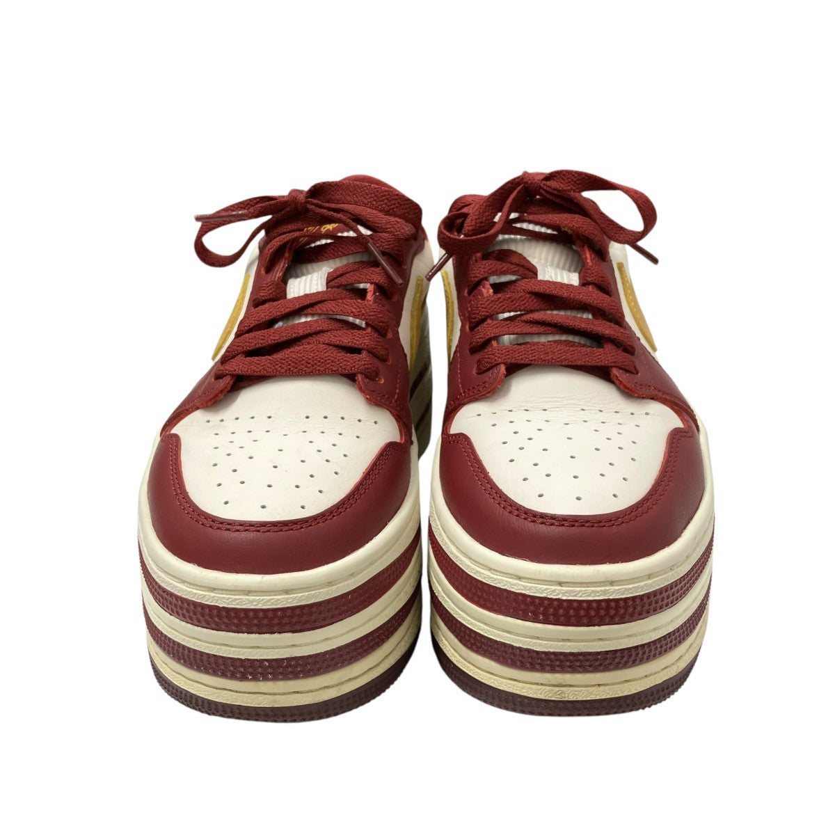 WMNS AIR JORDAN 1 TRIPLE STACK TEAM RED SANDED GOLD-PALE IVORY厚底スニーカーHV8288-600