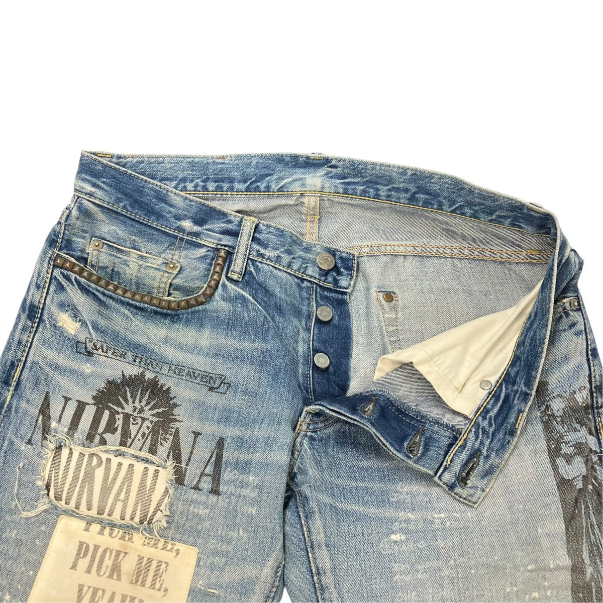 NIRVANA×Hysteric Glamour デニムパンツ 古着・中古-4枚目のアイテム画像