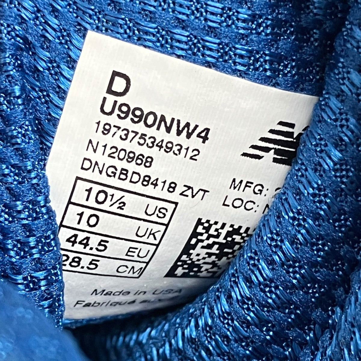 NEW BALANCE×Aime Leon Dore スニーカーU990NW4 古着・中古-9枚目のアイテム画像