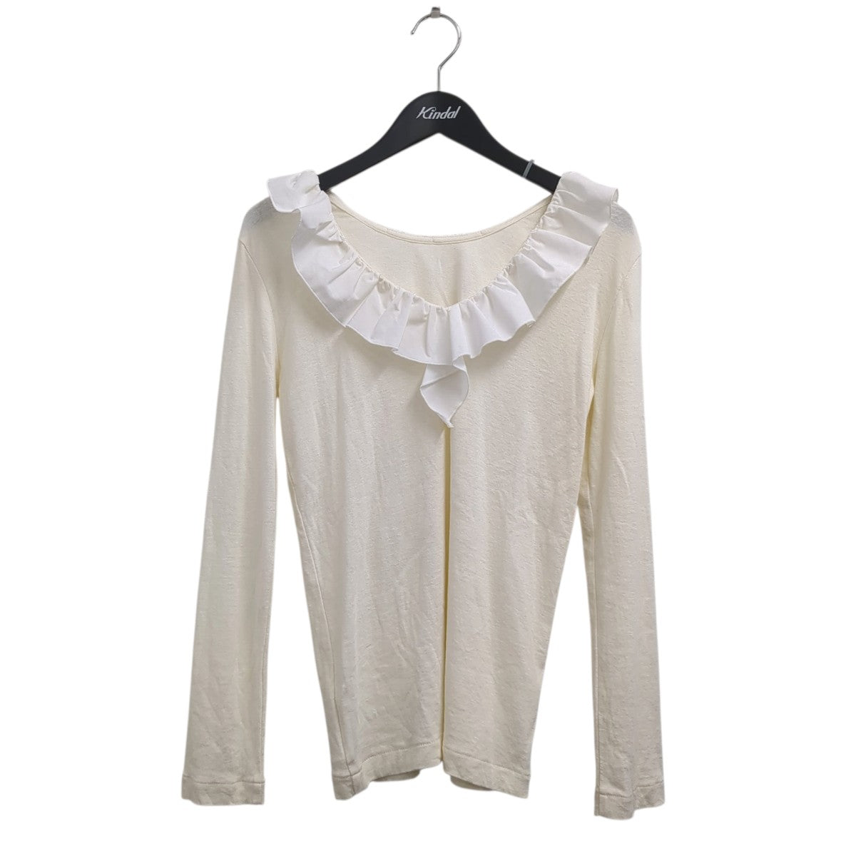 セーター89105-1142 2WAY FRILL NECK CUT TOPS