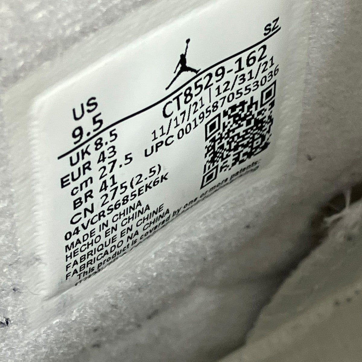 Air Jordan 6 White and UniversityハイカットスニーカーCT8529-162