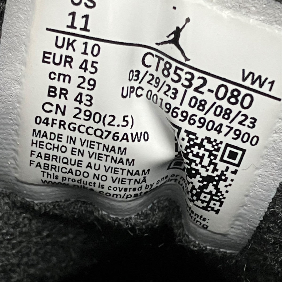 Air Jordan 3 Retro FearスニーカーCT8532-080