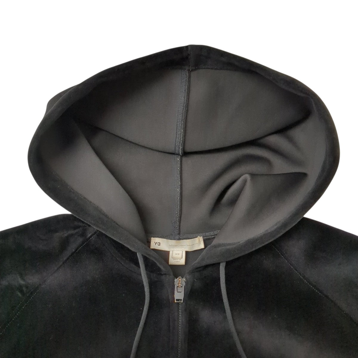 Y-3 U SQUARE VELVET SPACER FULL-ZIP HOODIEジップパーカーHB3341 古着・中古-5枚目のアイテム画像