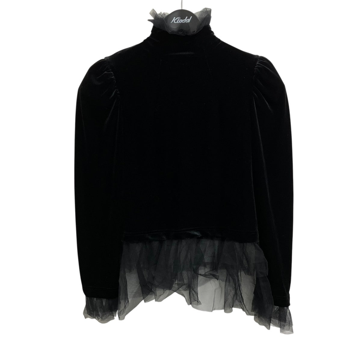 noir kei ninomiya 24AWベロアストレッチ×ナイロンチュール タートルネック長袖カットソー3N-T013 古着・中古-1枚目のアイテム画像