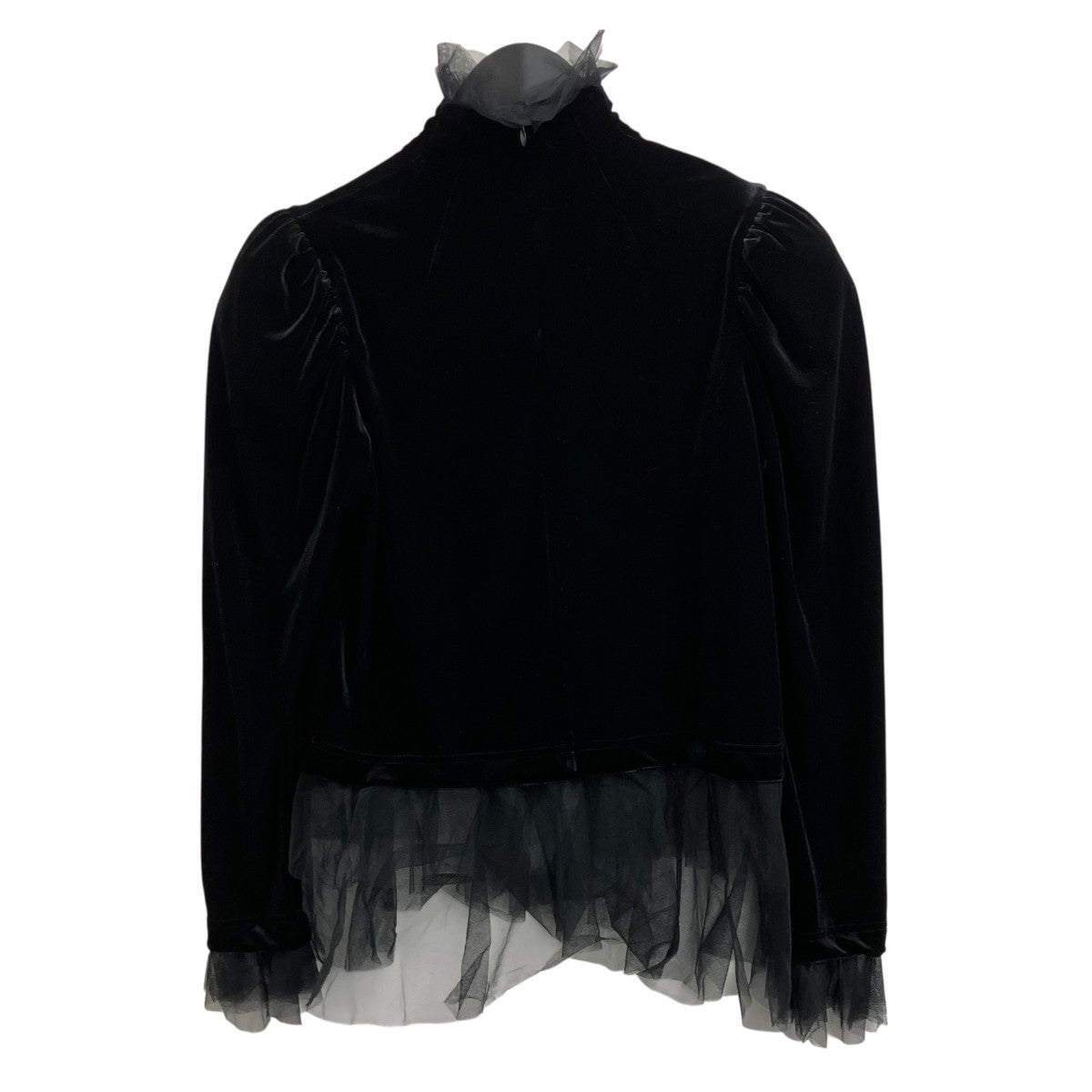 noir kei ninomiya 24AWベロアストレッチ×ナイロンチュール タートルネック長袖カットソー3N-T013 古着・中古-2枚目のアイテム画像