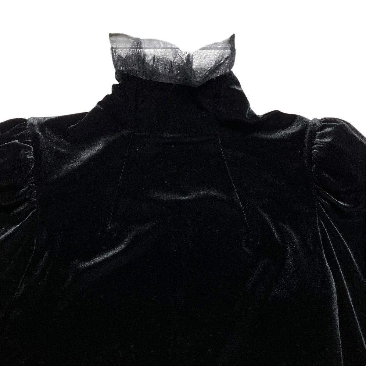 noir kei ninomiya 24AWベロアストレッチ×ナイロンチュール タートルネック長袖カットソー3N-T013 古着・中古-3枚目のアイテム画像