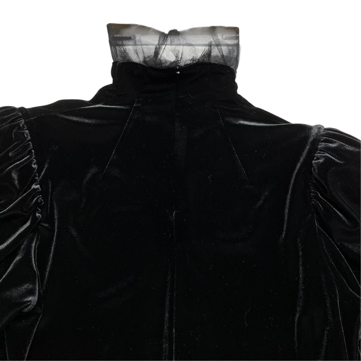 noir kei ninomiya 24AWベロアストレッチ×ナイロンチュール タートルネック長袖カットソー3N-T013 古着・中古-4枚目のアイテム画像
