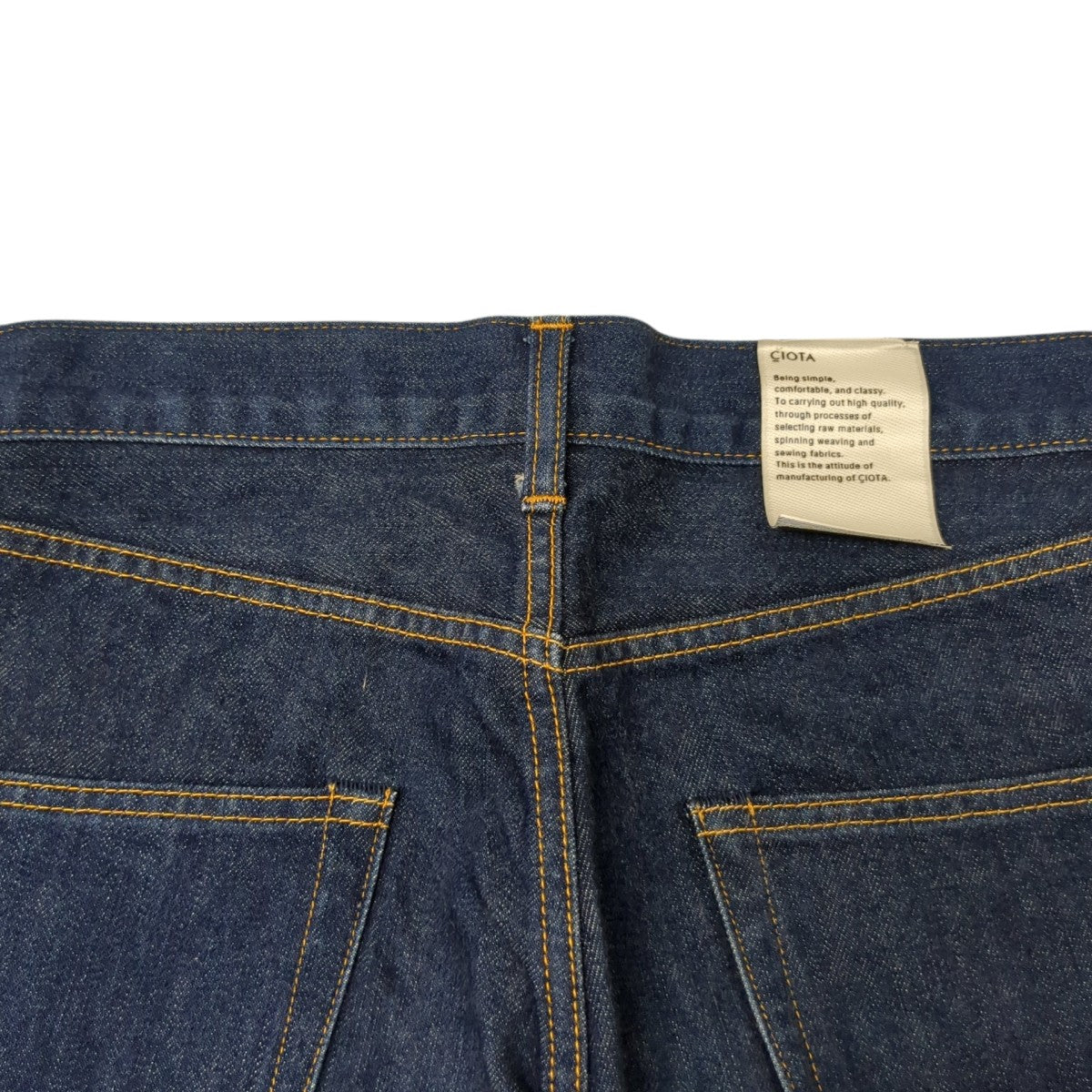 CIOTA 本藍スビンコットン 13．5oz ストレートデニム ダークブルーデニムパンツPTM-1STB 古着・中古-4枚目のアイテム画像