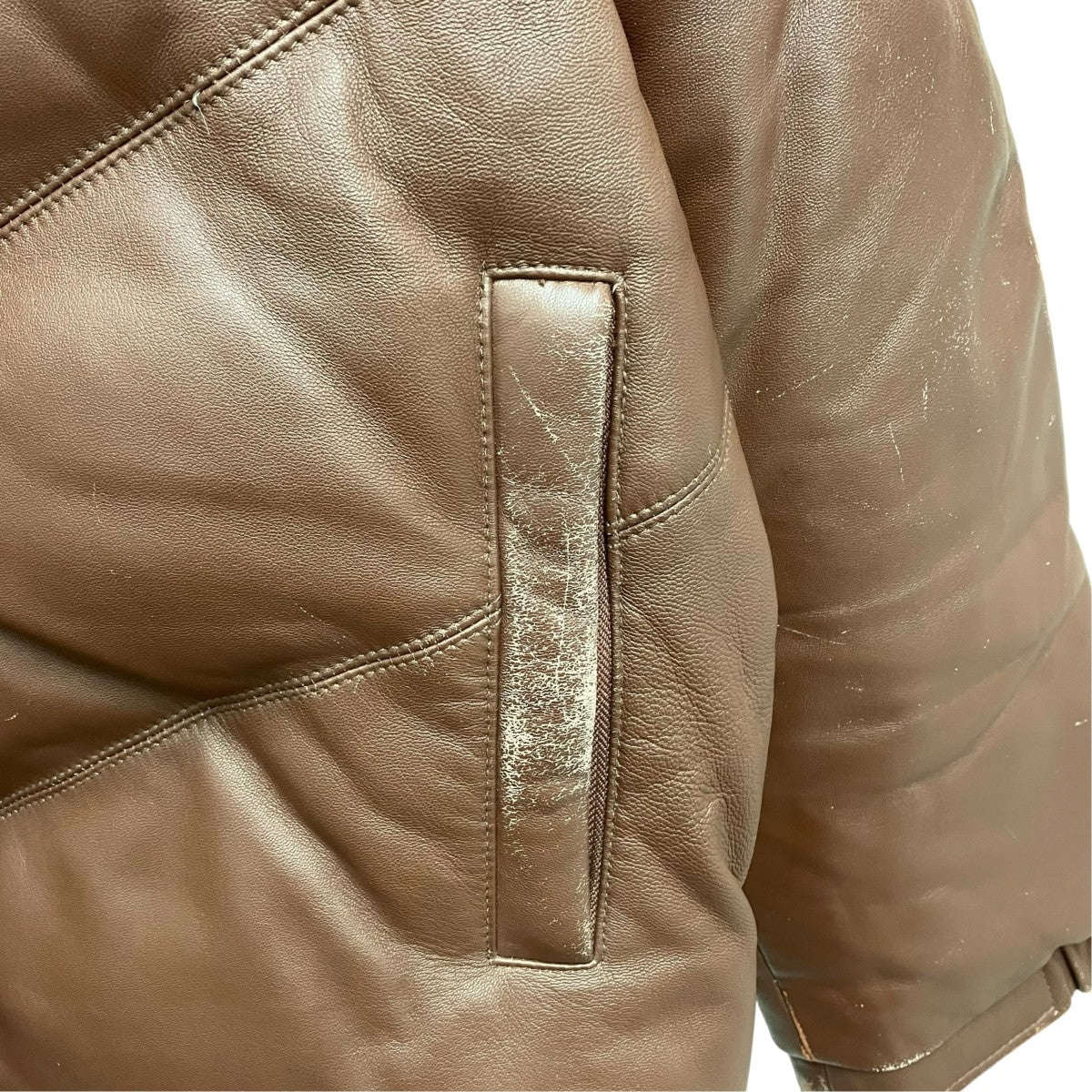 Supreme 05FWレザーダウンジャケット 古着・中古-8枚目のアイテム画像