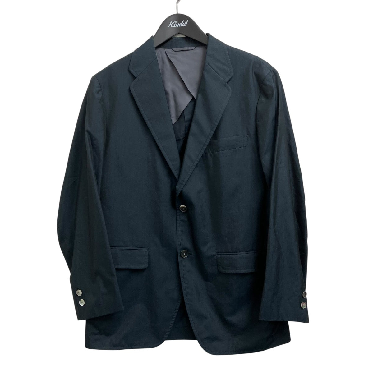 24SSシルクコットンタイプライター シングルブレステッド2Bジャケット63-07-42-07402