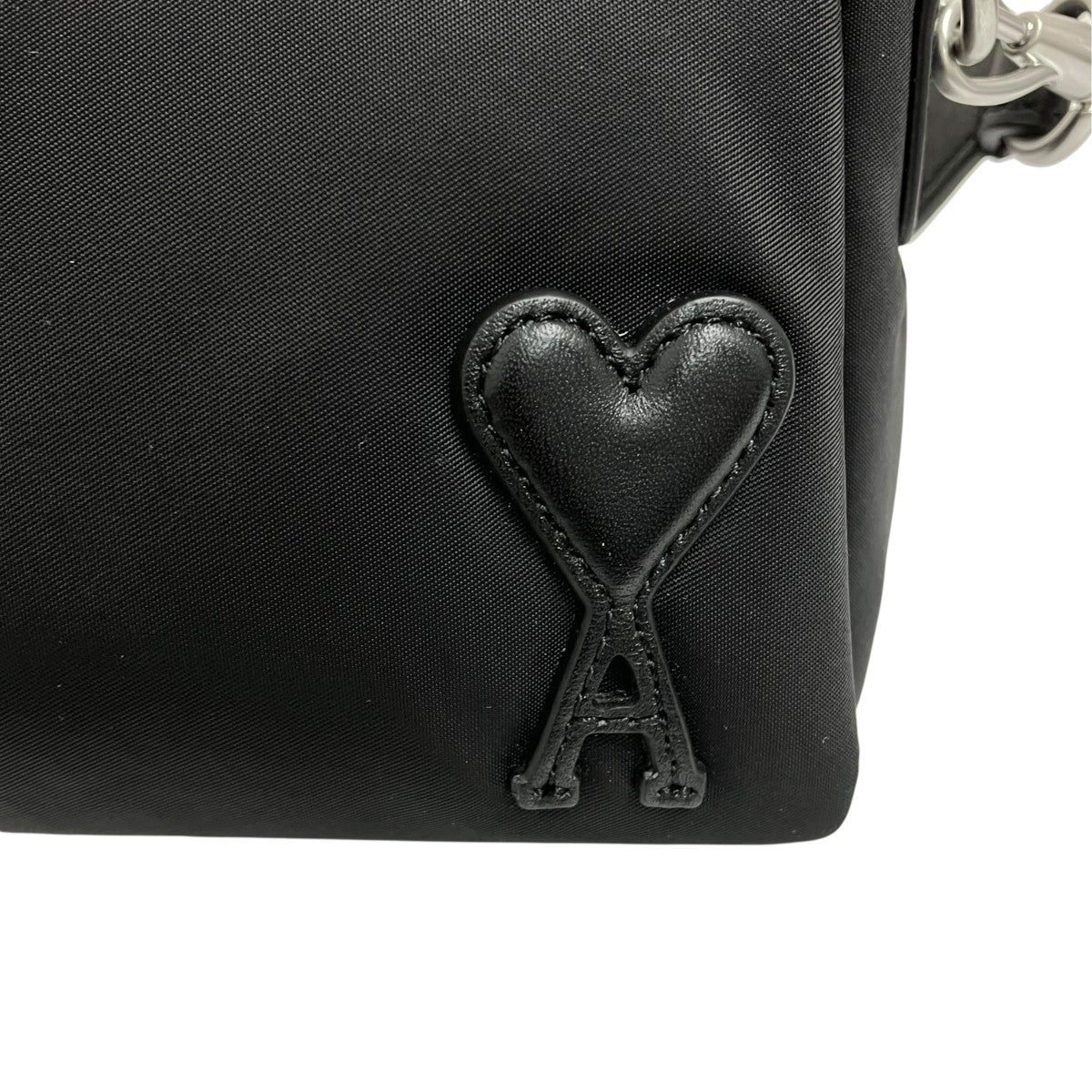 AMI PARIS Marcelブラックナイロン ランチボックスバッグULL710-AW0001 古着・中古-6枚目のアイテム画像
