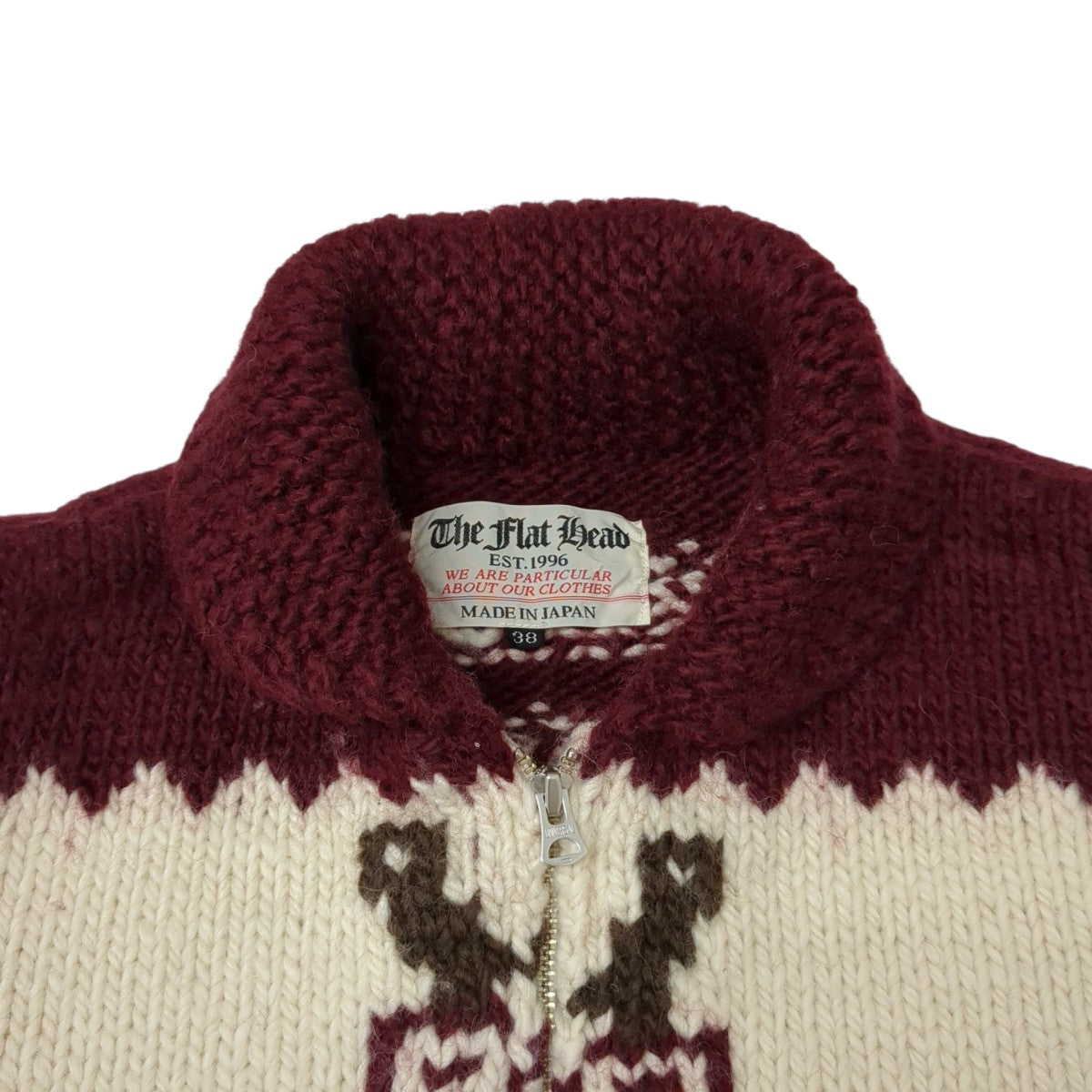 THE FLAT HEAD カウチンニットカーディガン 古着・中古-4枚目のアイテム画像